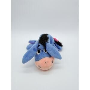 Vintage Eeyore Mattel Arcotoys Bean Bag Plush Disney Blue Purple Detachable Tail